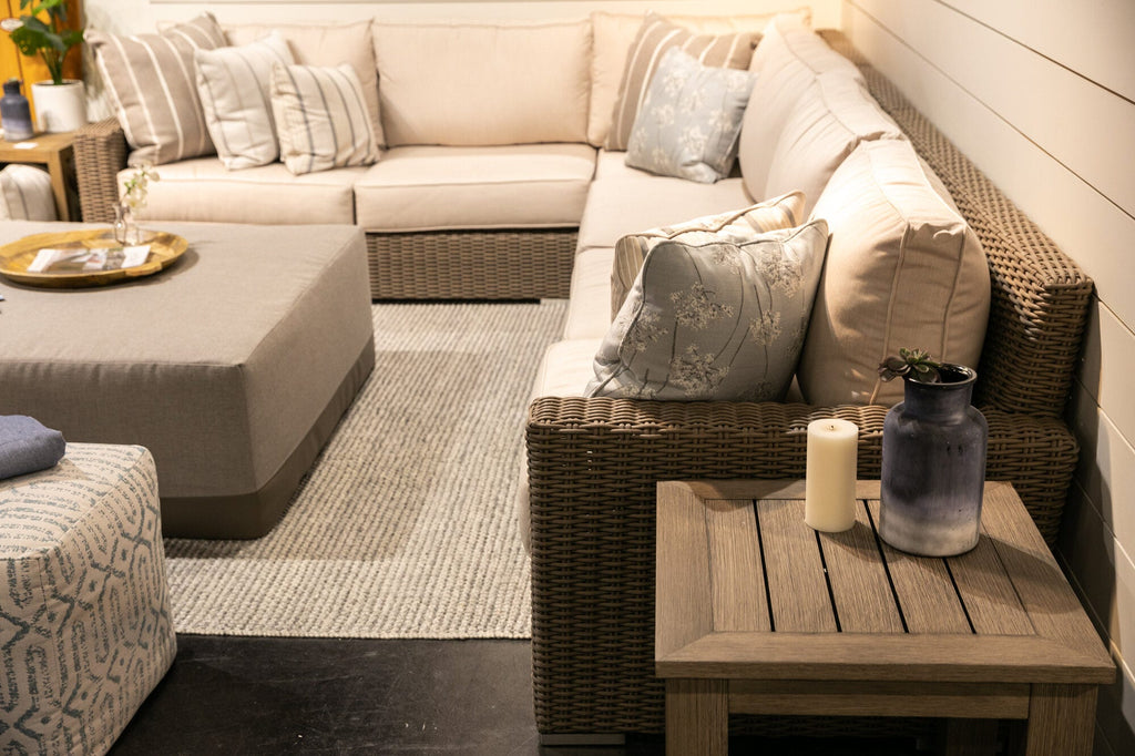 Coronado Sectional in Canvas Flax w/ Self Welt