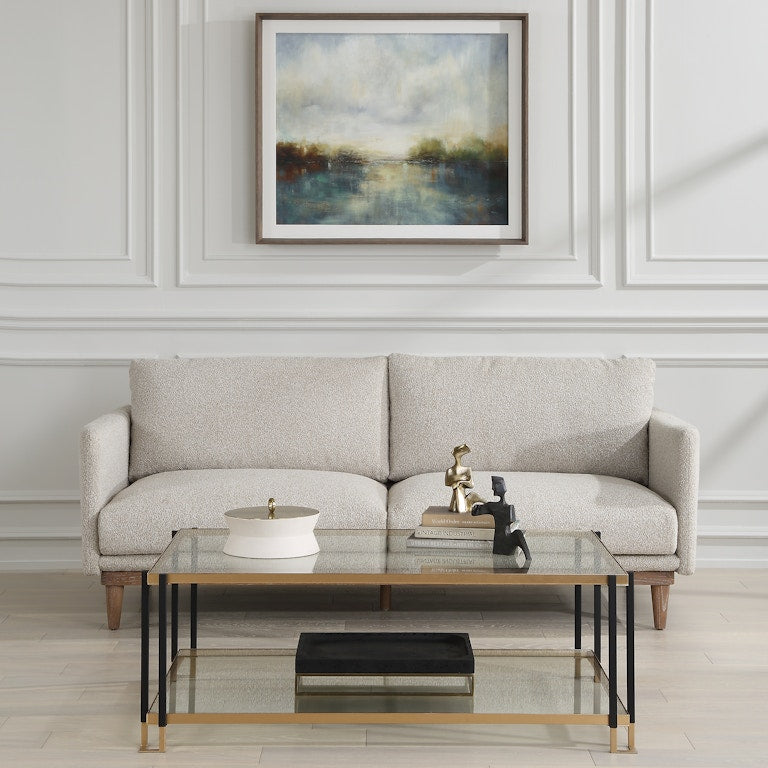 Uttermost Freefall Gray Ceruse Sofa 23845