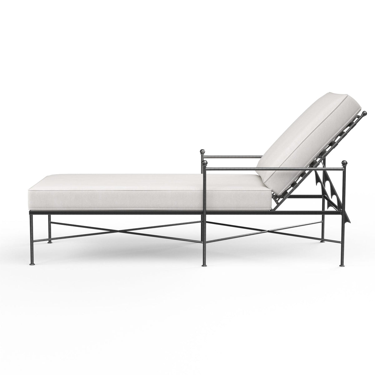 Provence Chaise Lounge in Canvas Flax w/ Self Welt