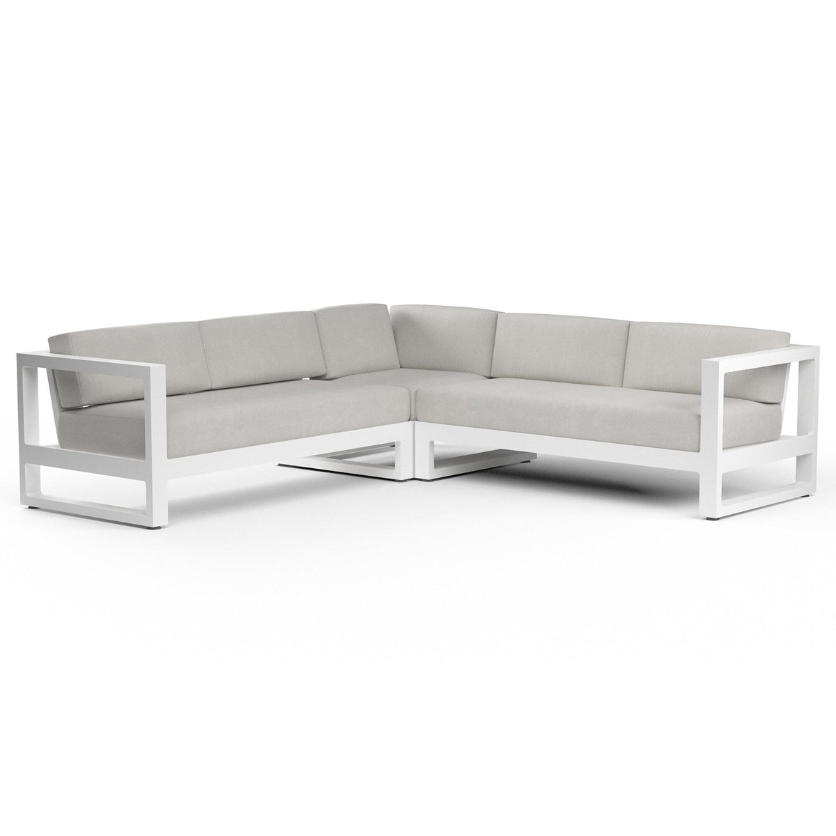 Newport Sectional in Cast Silver, No Welt