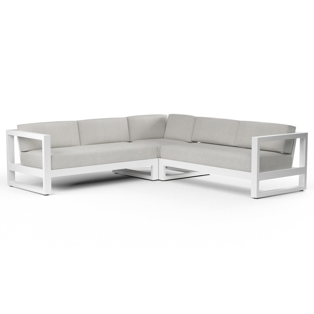 Newport Sectional in Cast Silver, No Welt