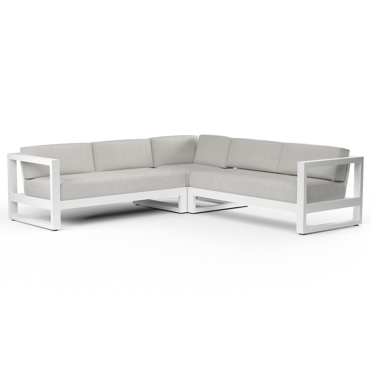 Newport Sectional in Cast Silver, No Welt