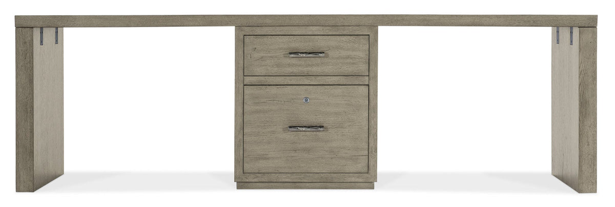 Linville Falls 96" Desk with One Centered File - Straight Silo Image
