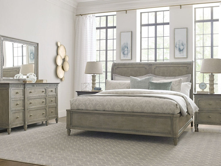 American Drew Anna Sleigh Queen Bed Complete 654-304R