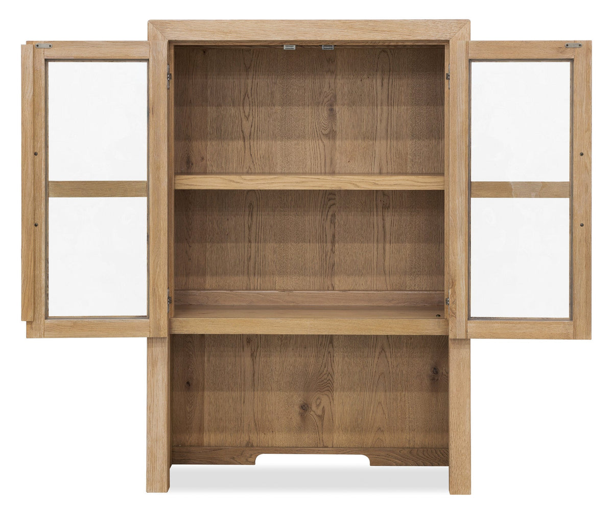 Driftwood Bookcase Hutch Open Straight