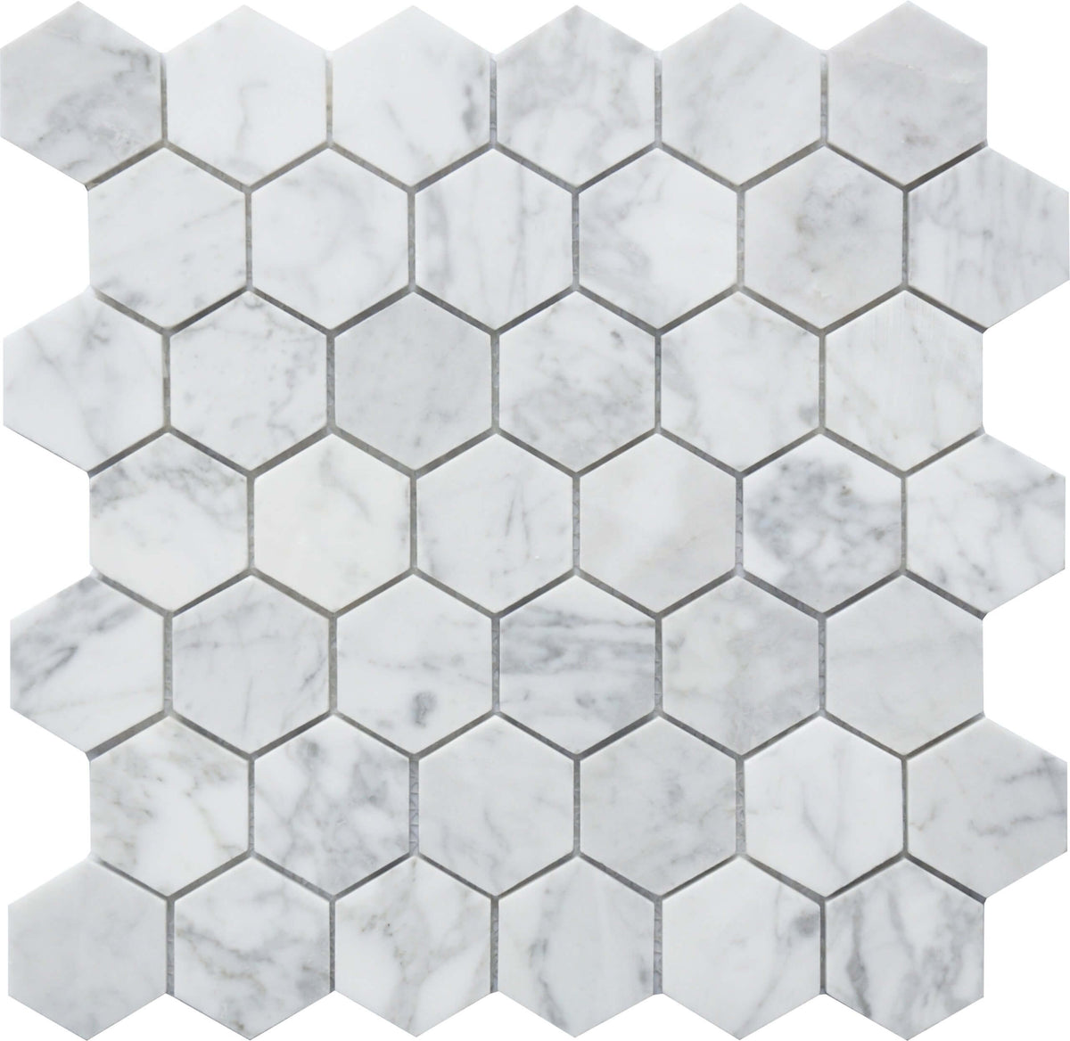 Roca Tile - Carrara Marble 2 x 2 Hexagon 12 x 12 Mosaic