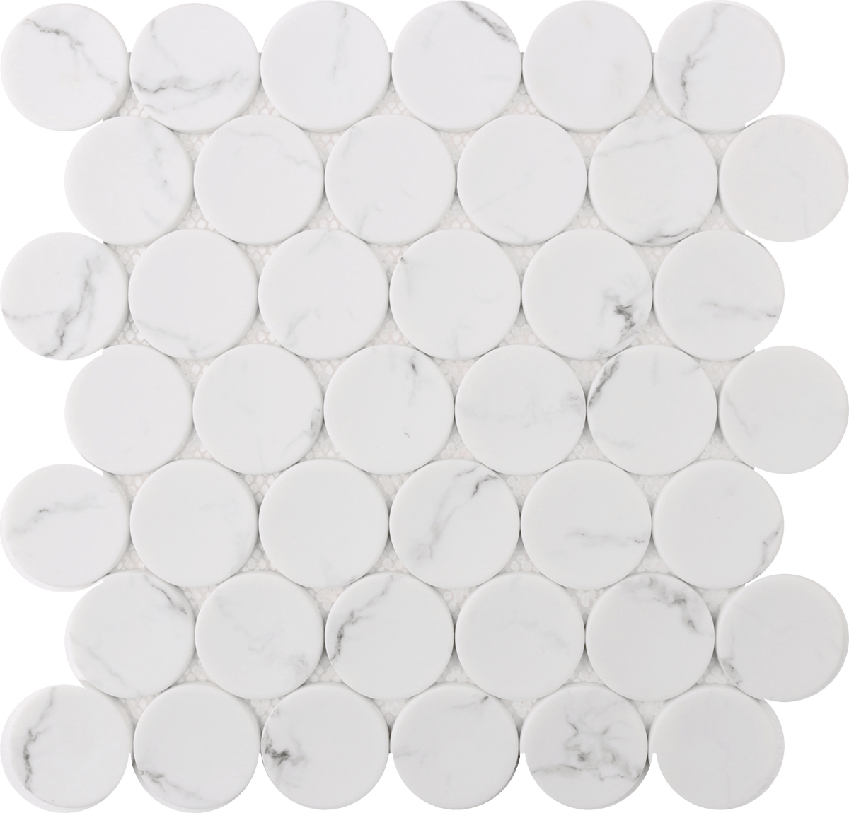 Roca Tile - White Statuary Dots 12 x 12 Mosaic