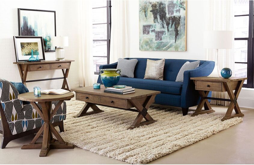 TRESTLE DRAWER END TABLE Room 1