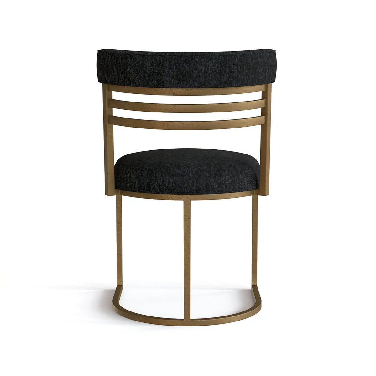 Miramar Chair DC259H18 Brass Bisque finish with Mid Black fabric back view