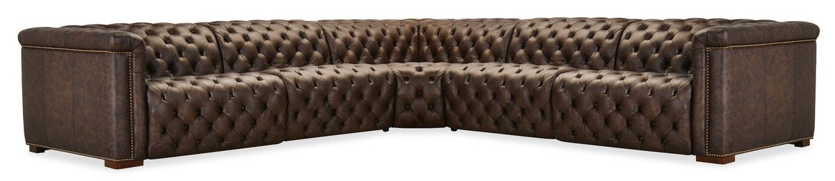 Savion Deux 5 Seat Sectional with Three Power Recliners and Six Power Headrests