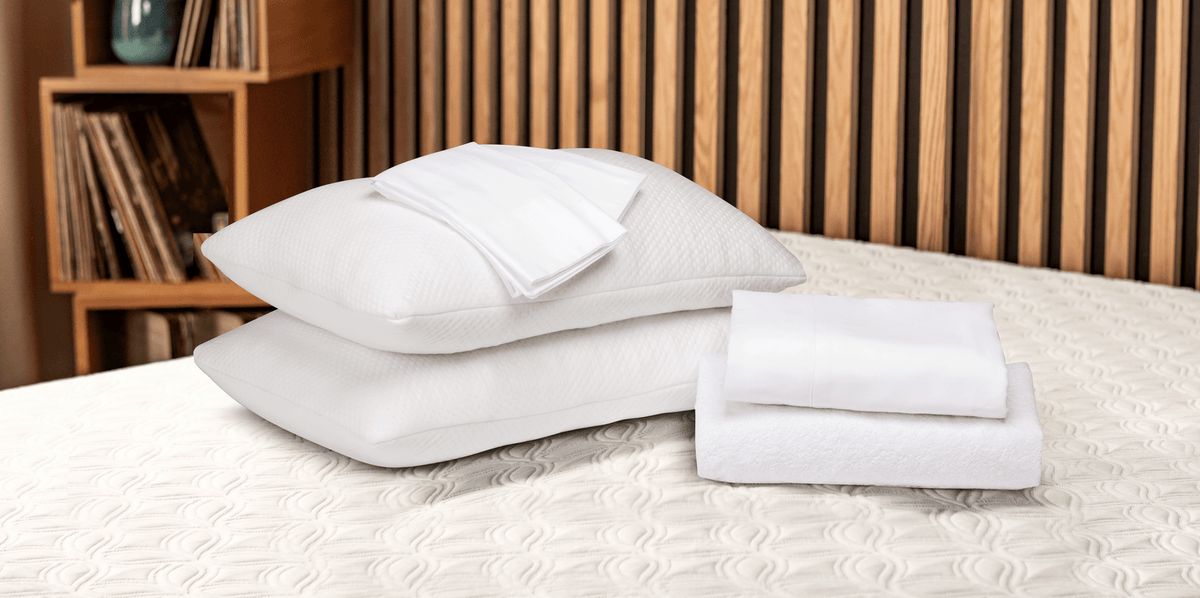 Sealy Sleep Bundle Stacked on Mattress