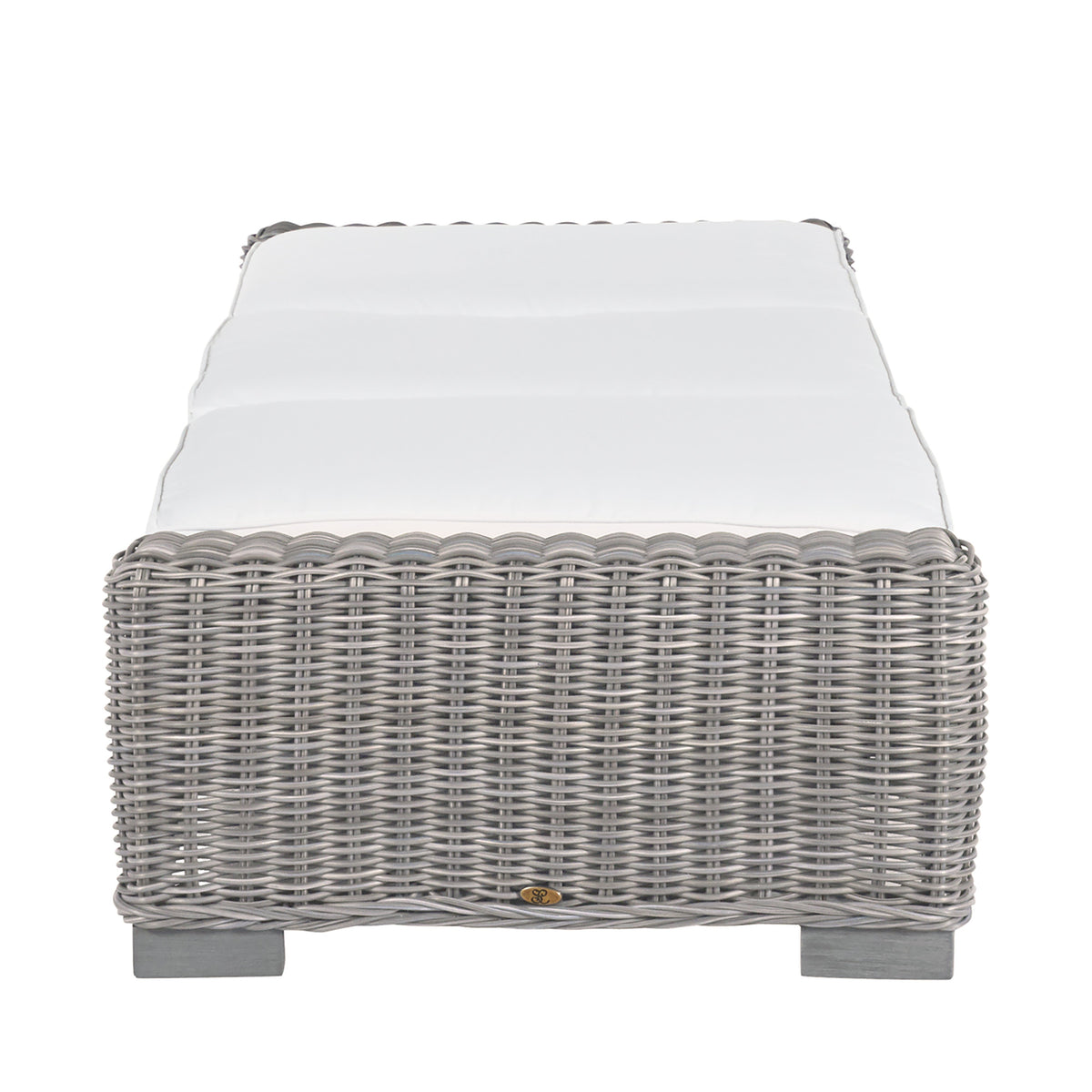Rustic Wicker Outdoor Armless Chaise Lounge