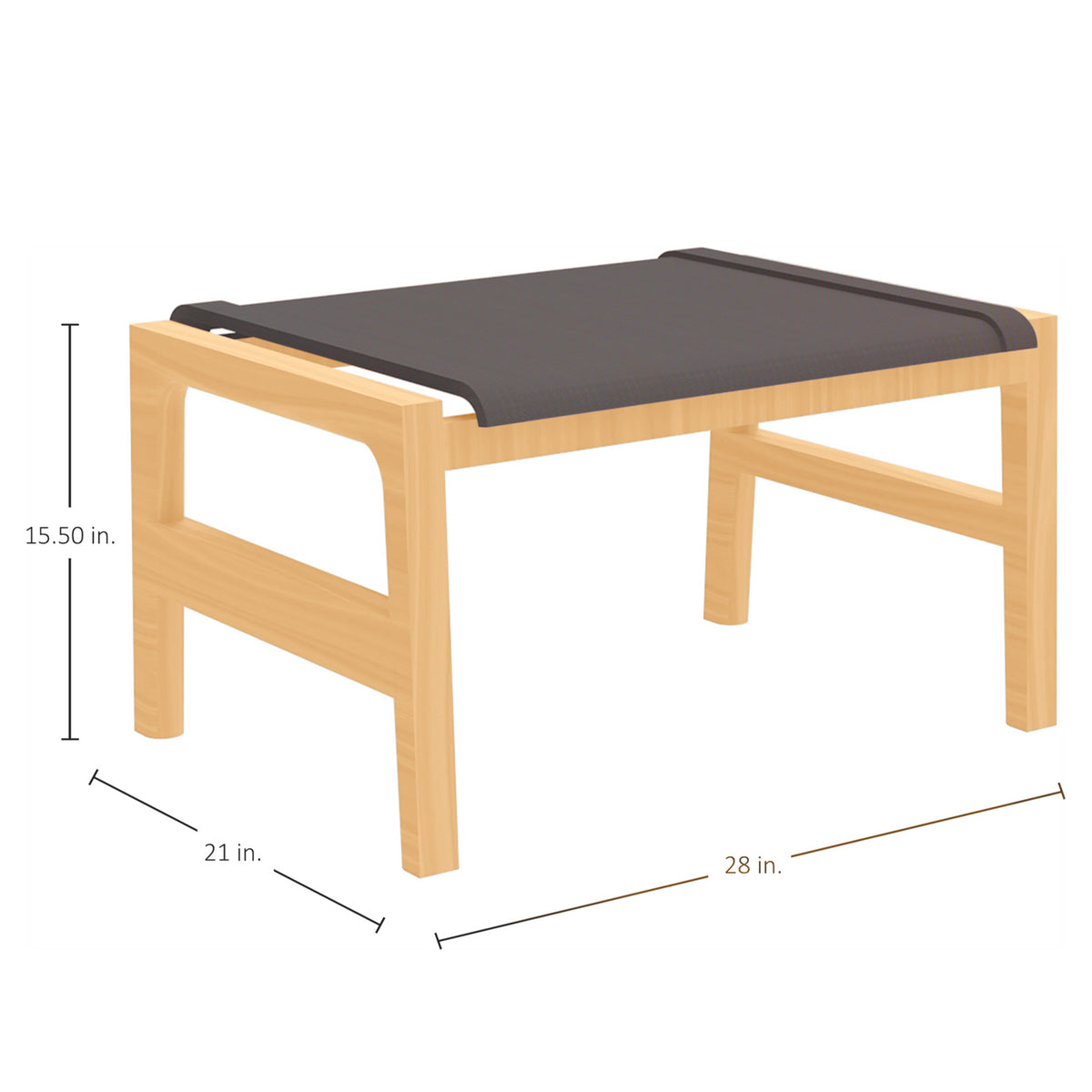 Seashore N-Dura Wood Outdoor Ottoman
