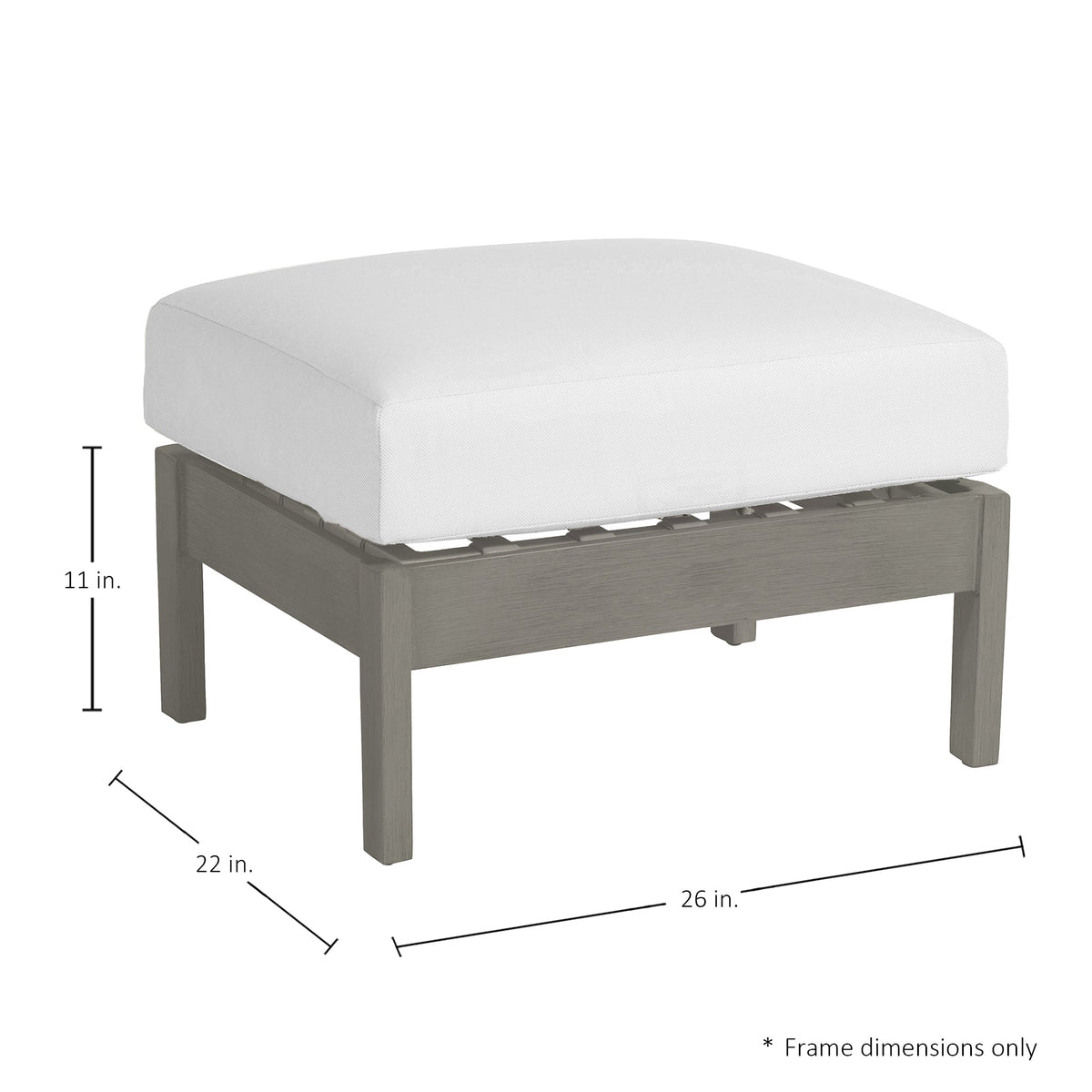 Kennebunkport Aluminum Outdoor Woven Ottoman