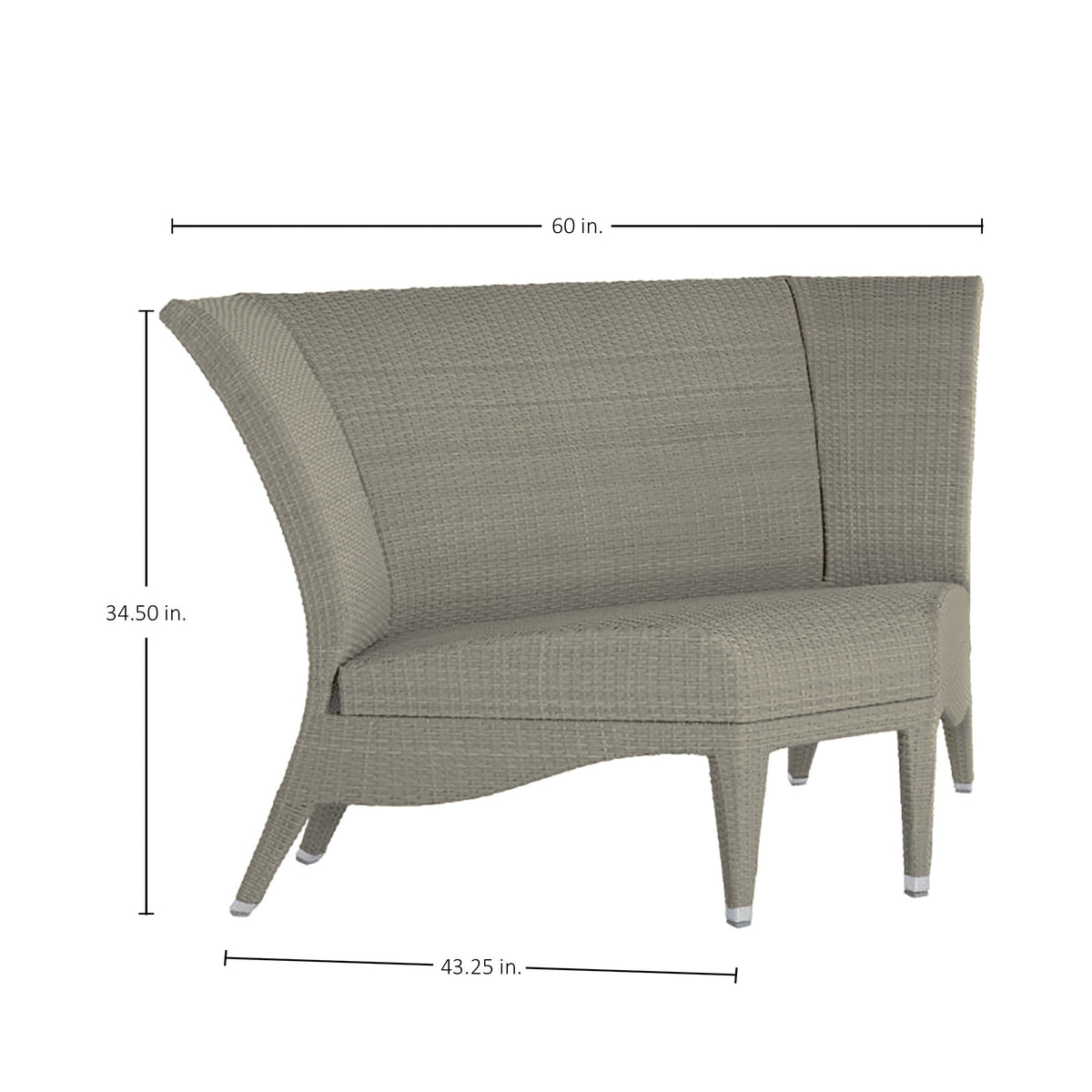 Athena Plus Wicker Corner Slipper Sectional Sofa