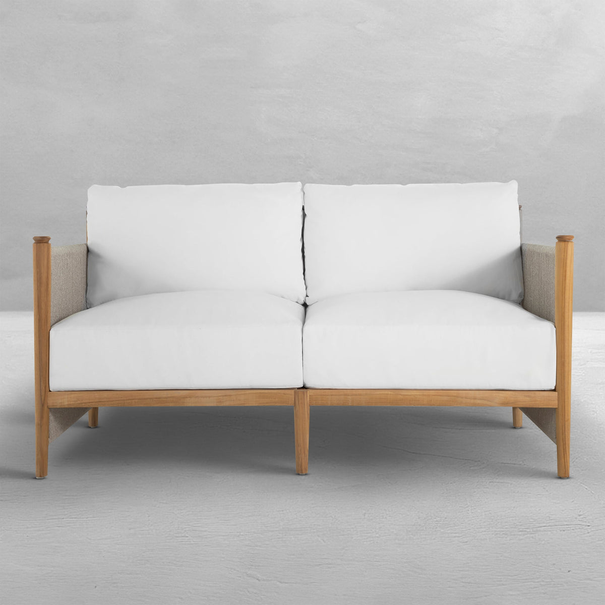 Pacifica Teak Rope Brass Outdoor Loveseat