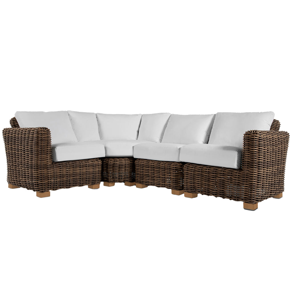 Montauk Wicker Left Arm Facing Sectional Chair