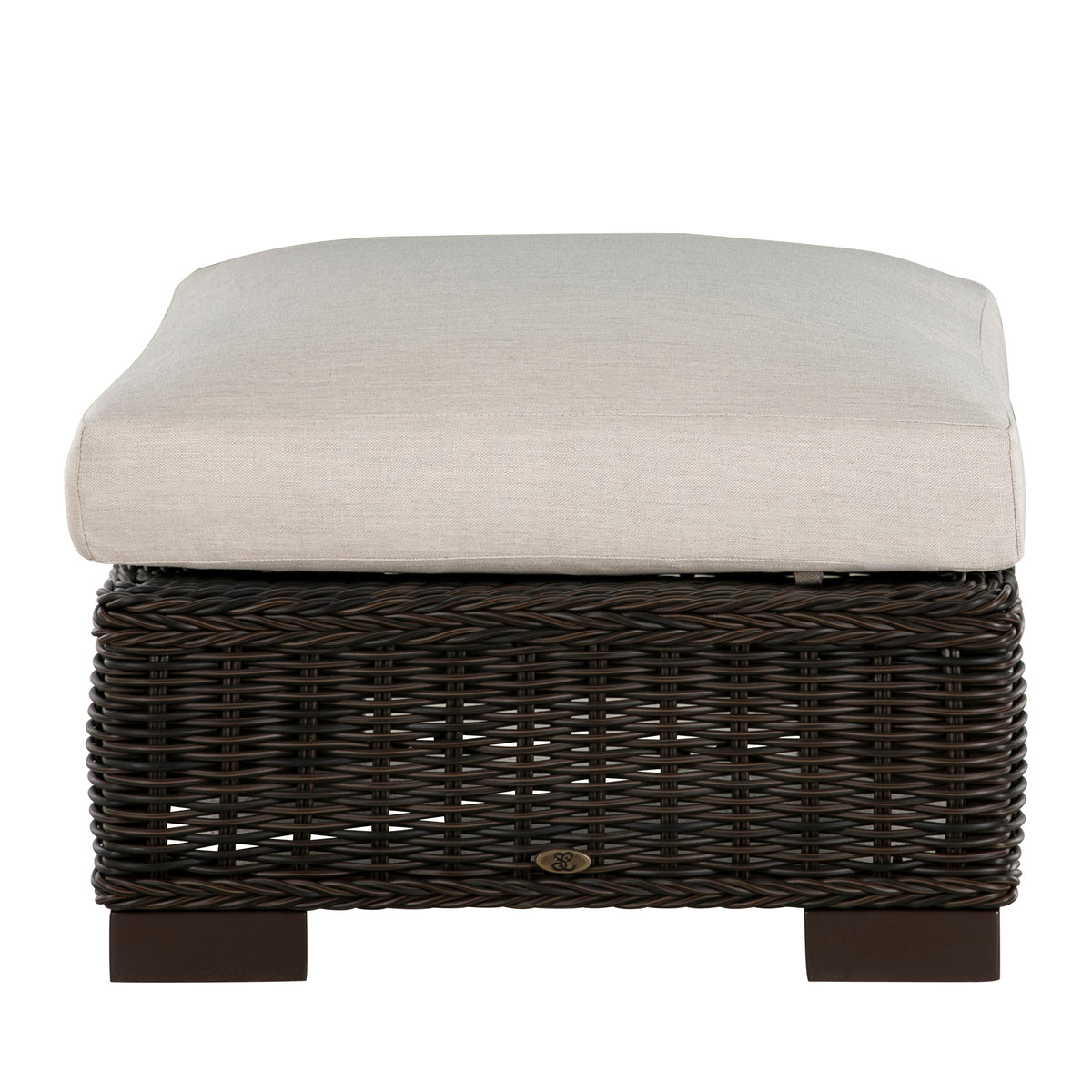 Rustic N-Dura Resin Wicker Outdoor Woven Ottoman