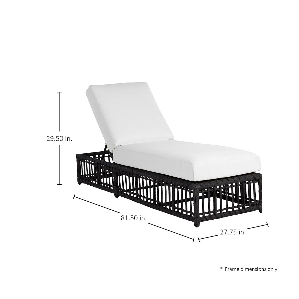 Newport Wicker Outdoor Armless Chaise Lounge