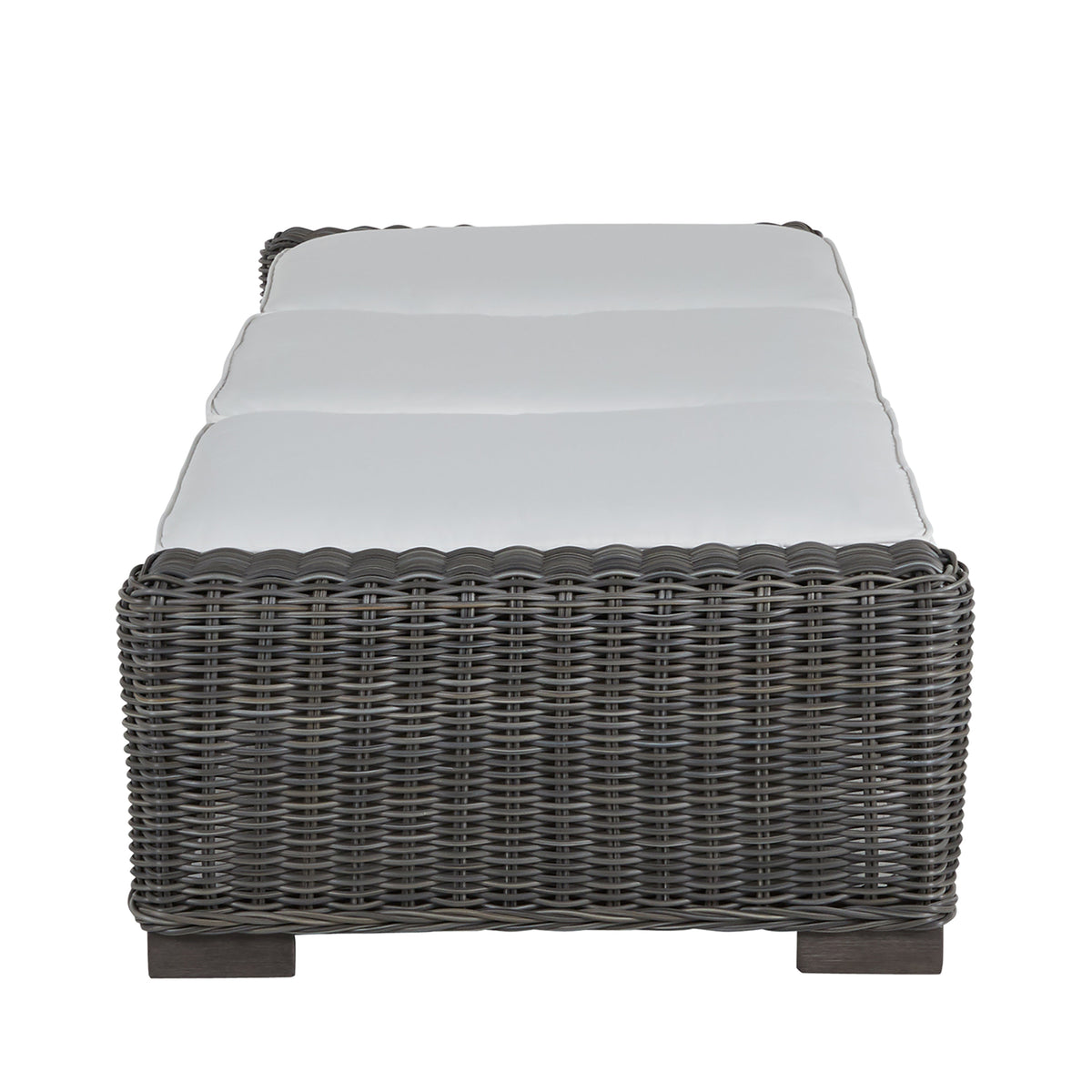 Rustic Wicker Outdoor Armless Chaise Lounge
