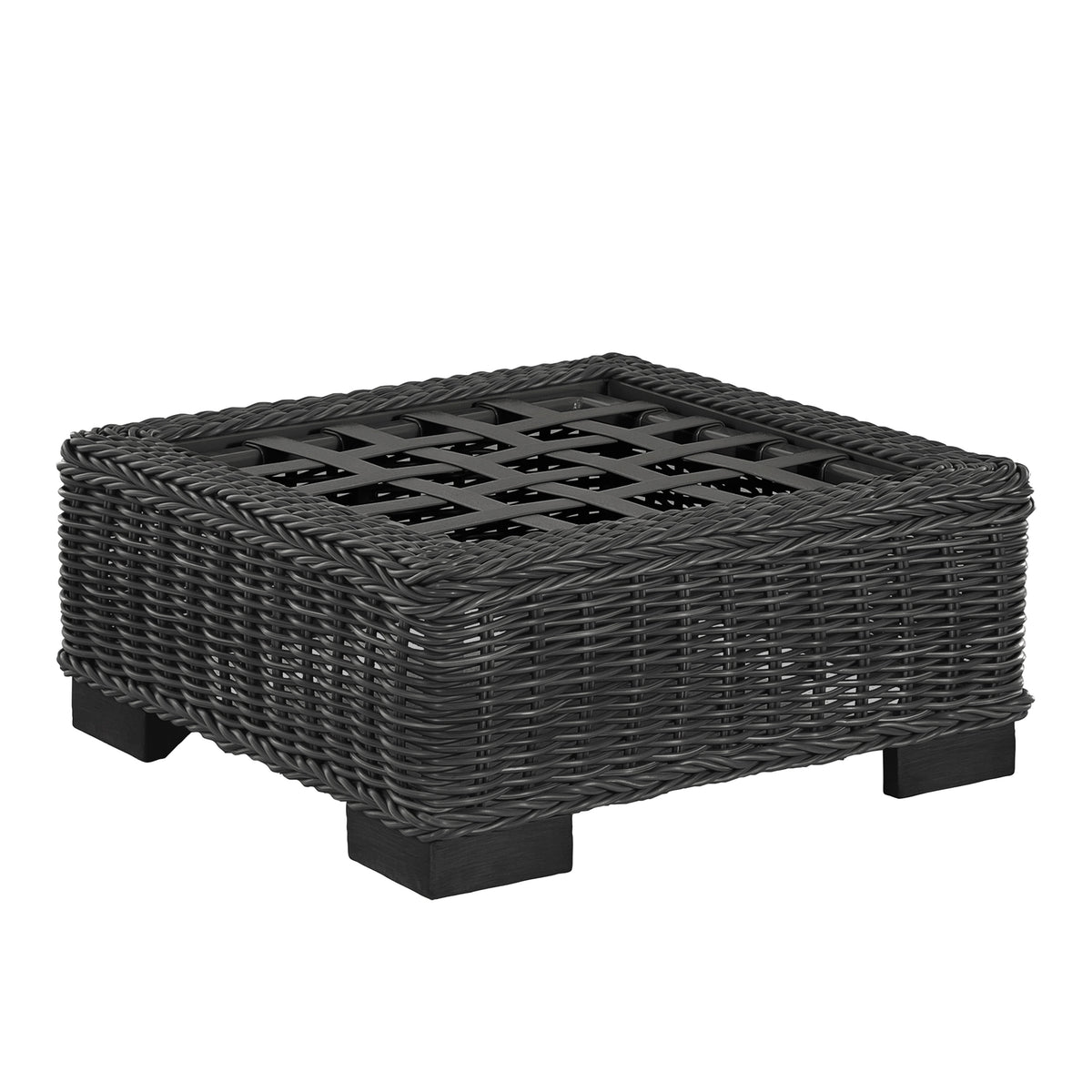 Rustic N-Dura Resin Wicker Outdoor Woven Ottoman