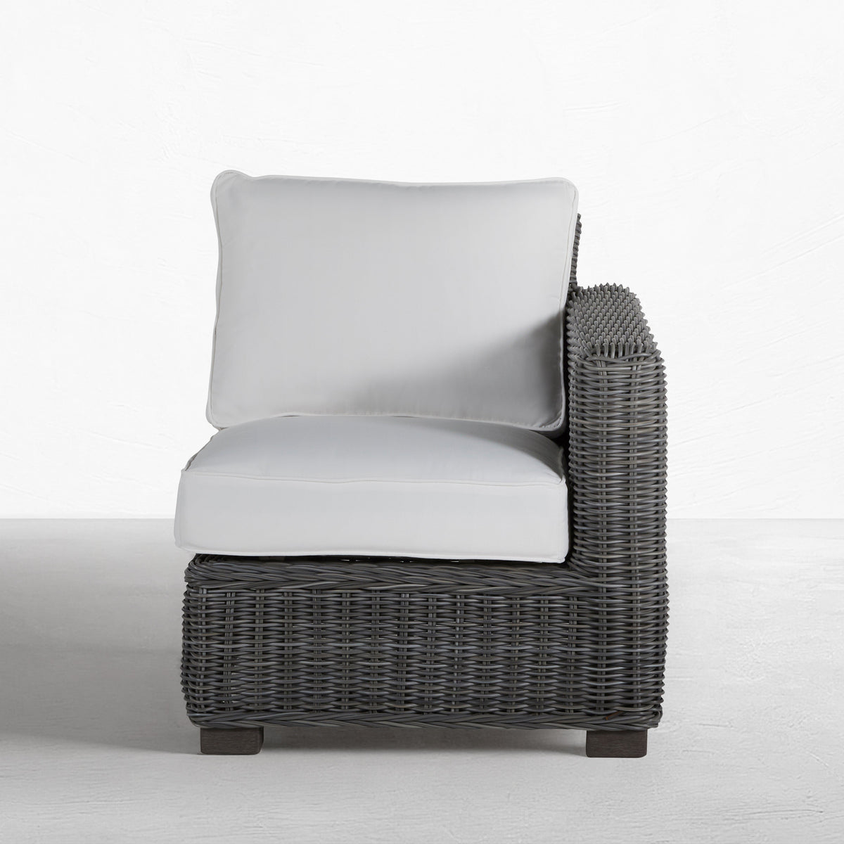 Rustic Resin Wicker Outdoor RAF Sectional Sofa