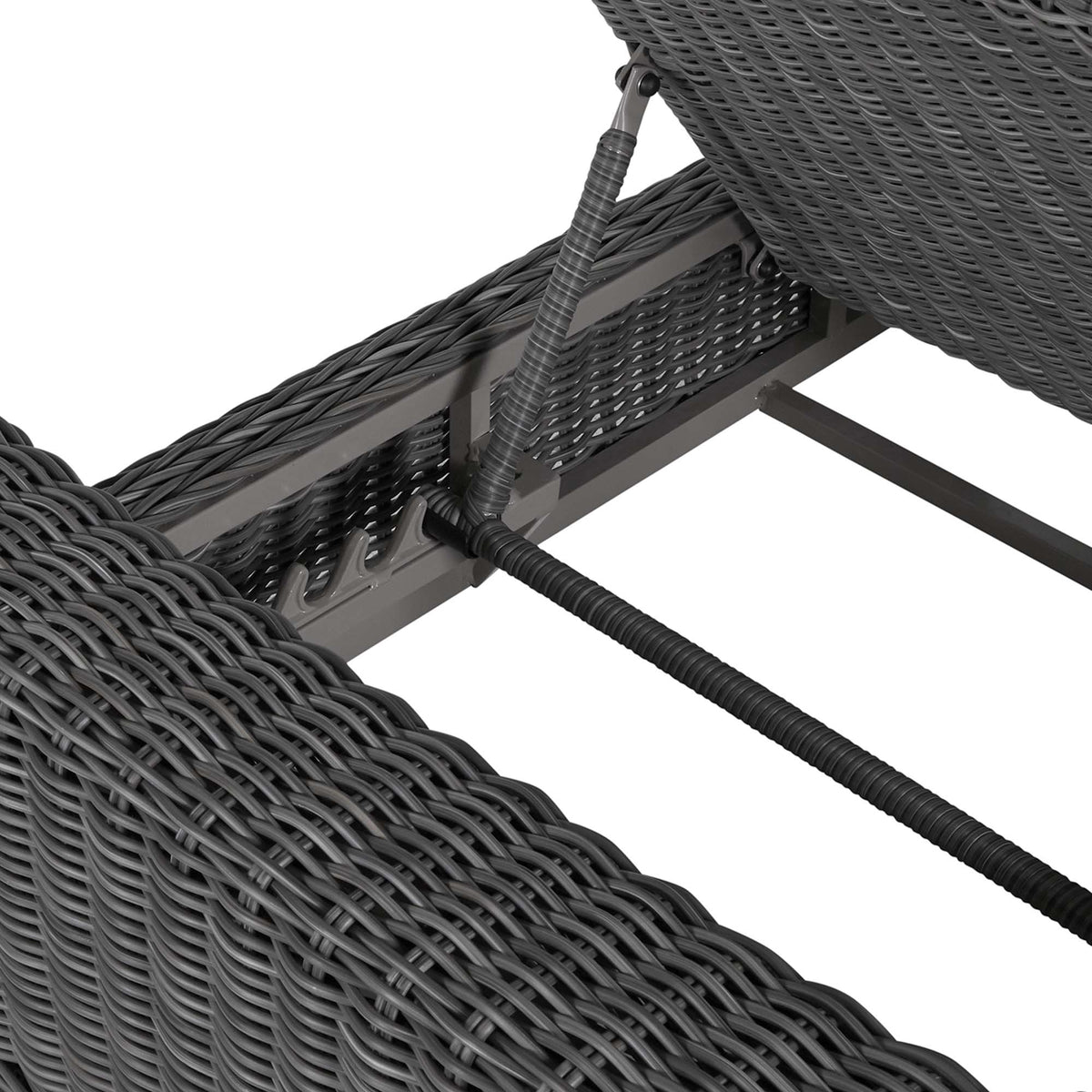 Rustic Wicker Outdoor Armless Chaise Lounge