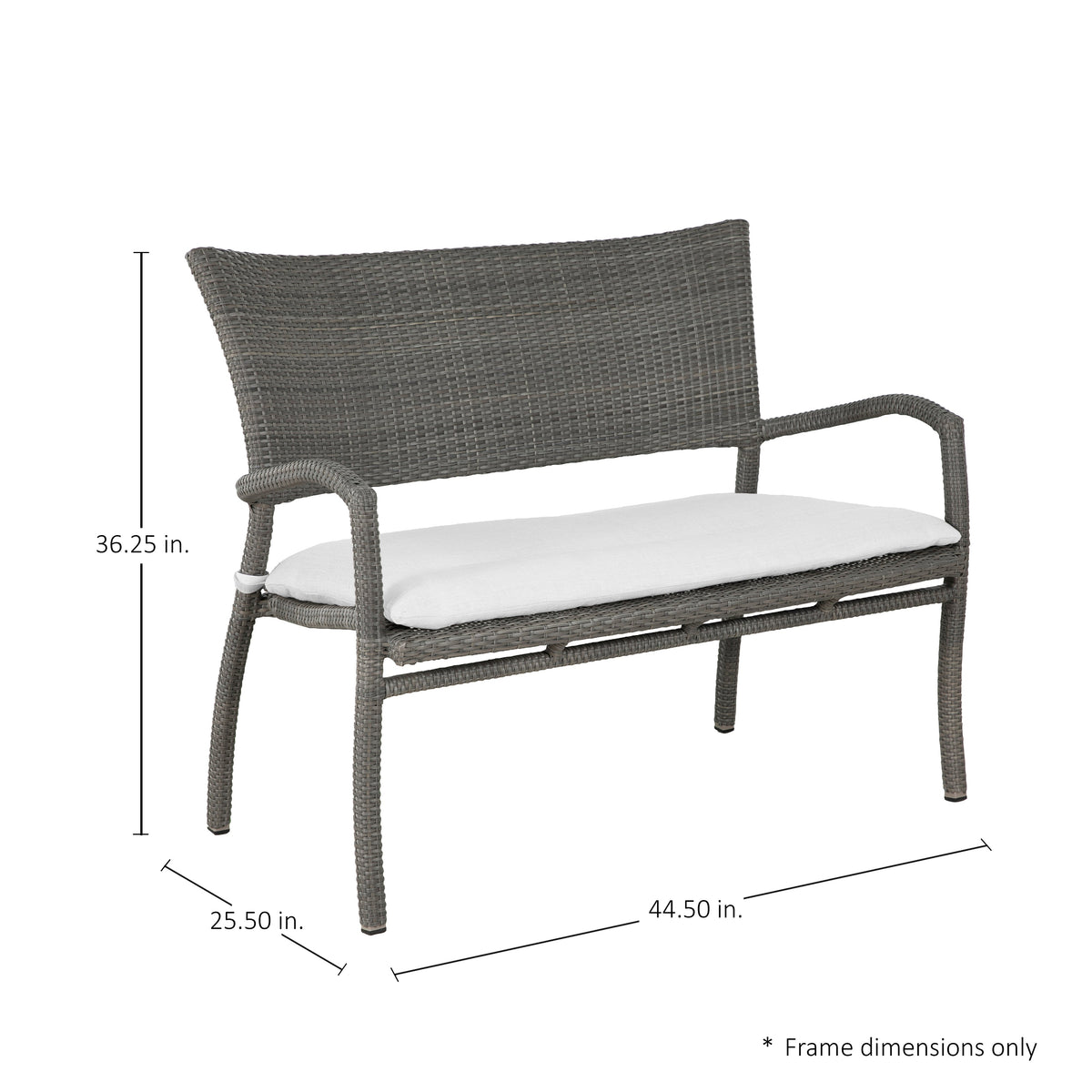 Skye N-Dura Resin Wicker Outdoor Woven Bench