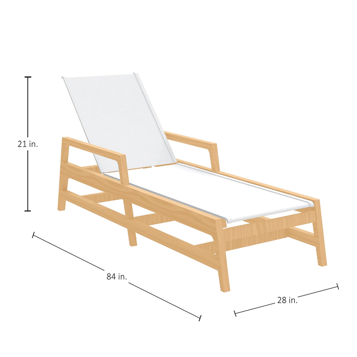 Seashore Wood Outdoor Chaise Lounge