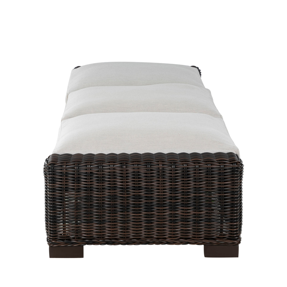 Rustic Wicker Outdoor Armless Chaise Lounge