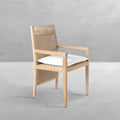 Savannah Resin Wicker Outdoor Teak Arm Chair