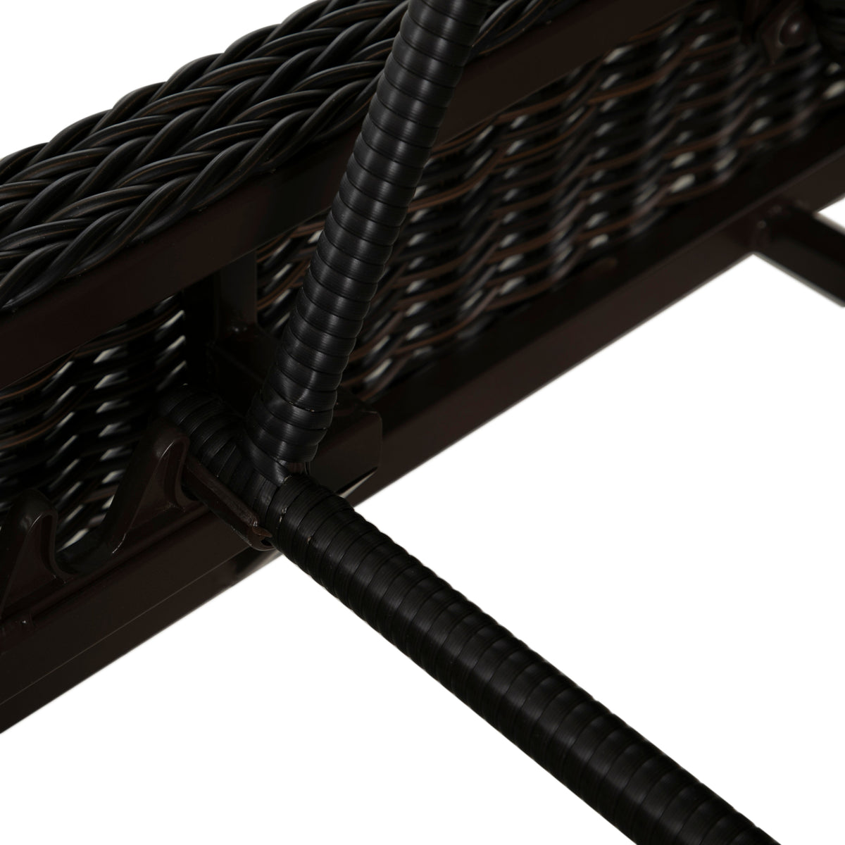 Rustic Wicker Outdoor Armless Chaise Lounge