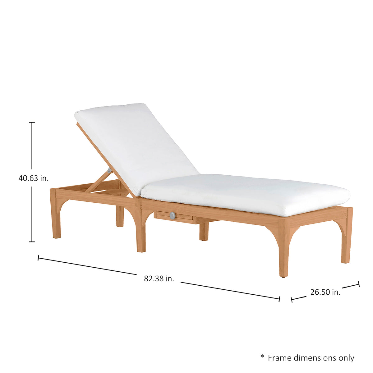 Club Teak Outdoor Armless Chaise Lounge