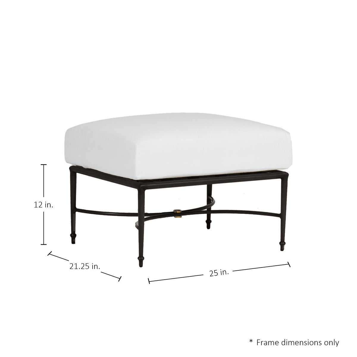 Roma Aluminum Outdoor Woven Ottoman