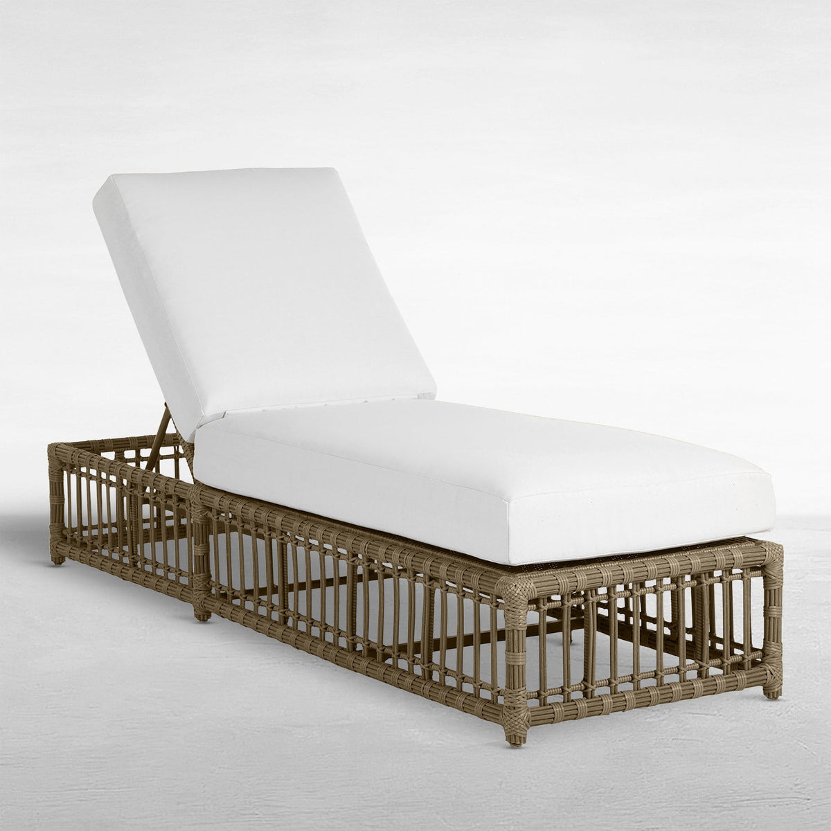 Newport Wicker Outdoor Armless Chaise Lounge