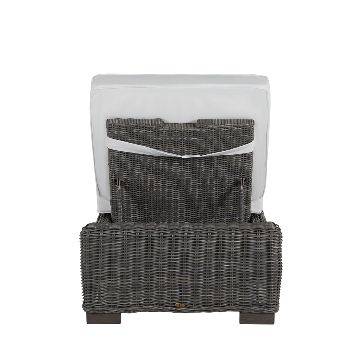 Rustic Wicker Outdoor Armless Chaise Lounge