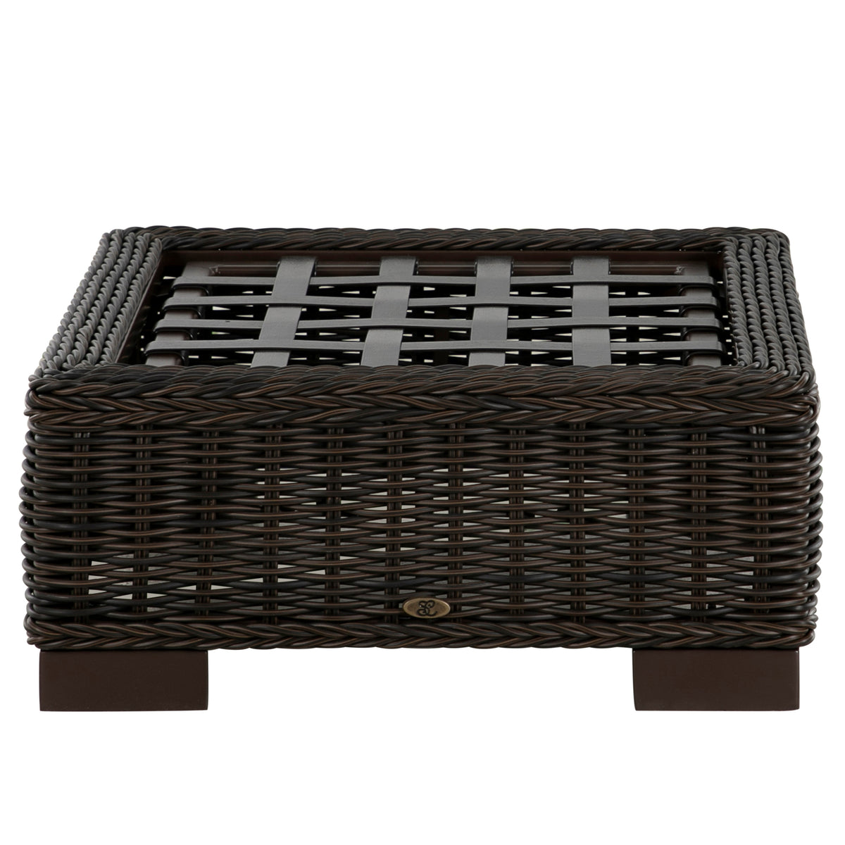 Rustic N-Dura Resin Wicker Outdoor Woven Ottoman