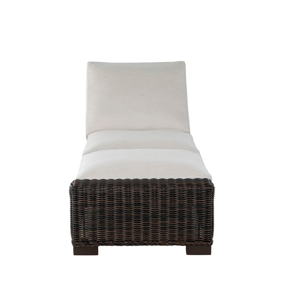 Rustic Wicker Outdoor Armless Chaise Lounge