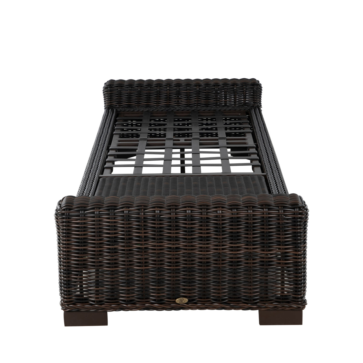 Rustic Wicker Outdoor Armless Chaise Lounge