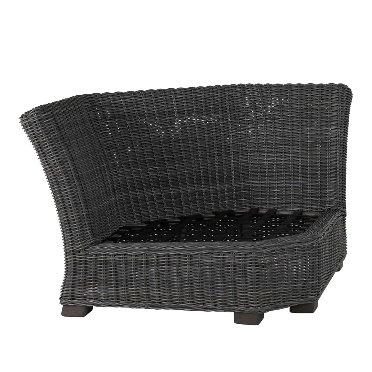 Rustic Resin Wicker Outdoor Corner Sectional Sofa