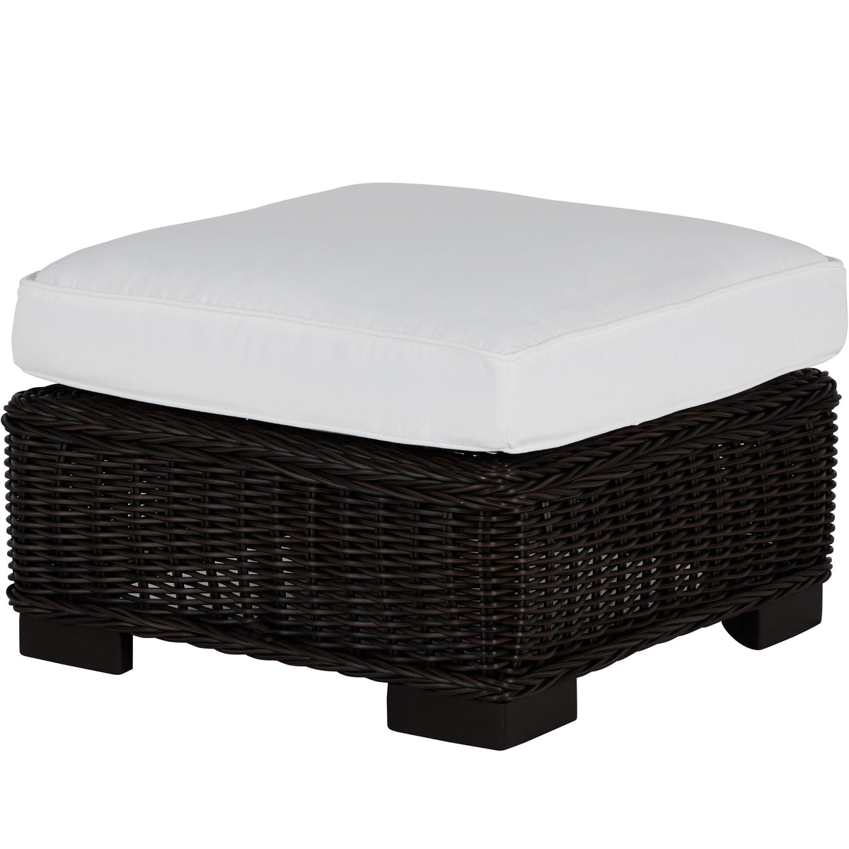 Rustic N-Dura Resin Wicker Outdoor Woven Ottoman