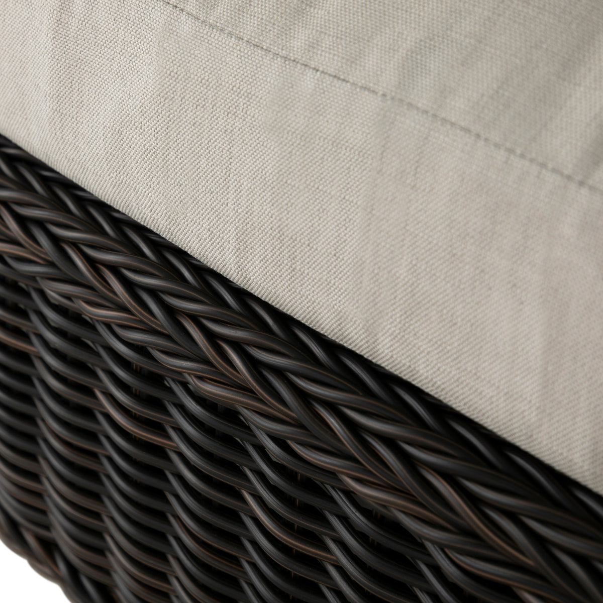 Rustic Wicker Outdoor Armless Chaise Lounge