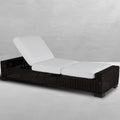 Rustic Wicker Outdoor Armless Chaise Lounge