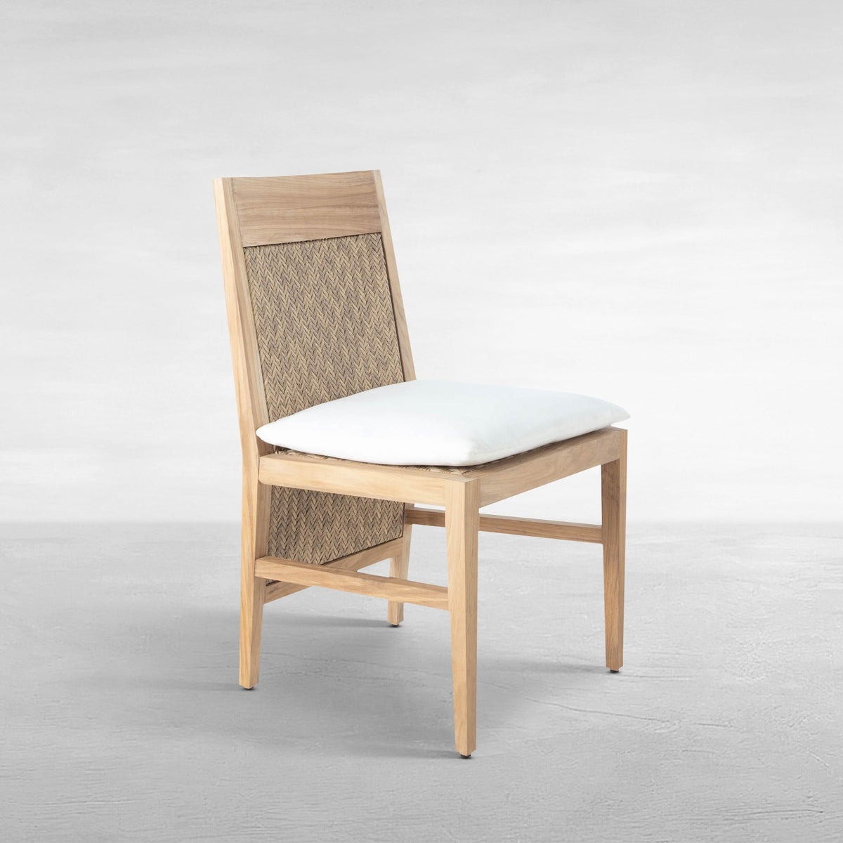 Savannah Resin Wicker Outdoor Teak Side Chair