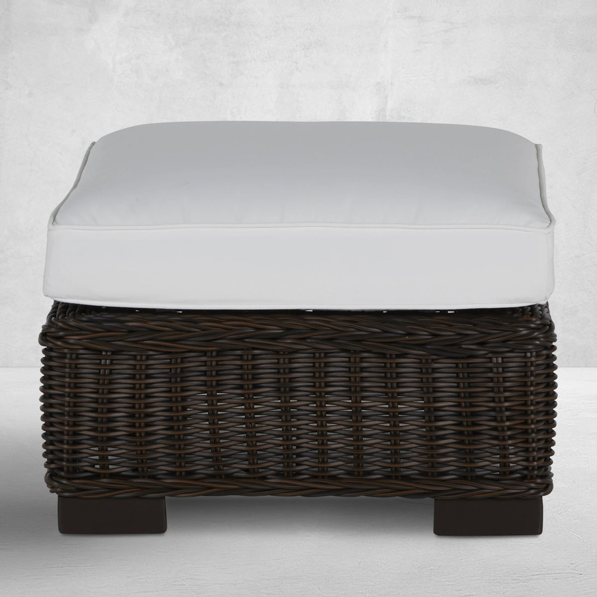 Rustic N-Dura Resin Wicker Outdoor Woven Ottoman