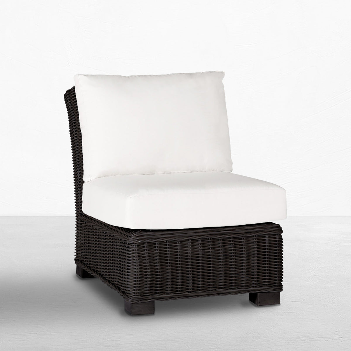 Rustic Woven Wicker Sectional Slipper Chair