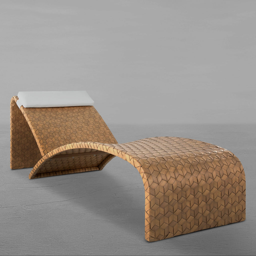 Venice Wicker Outdoor Armless Chaise Lounge