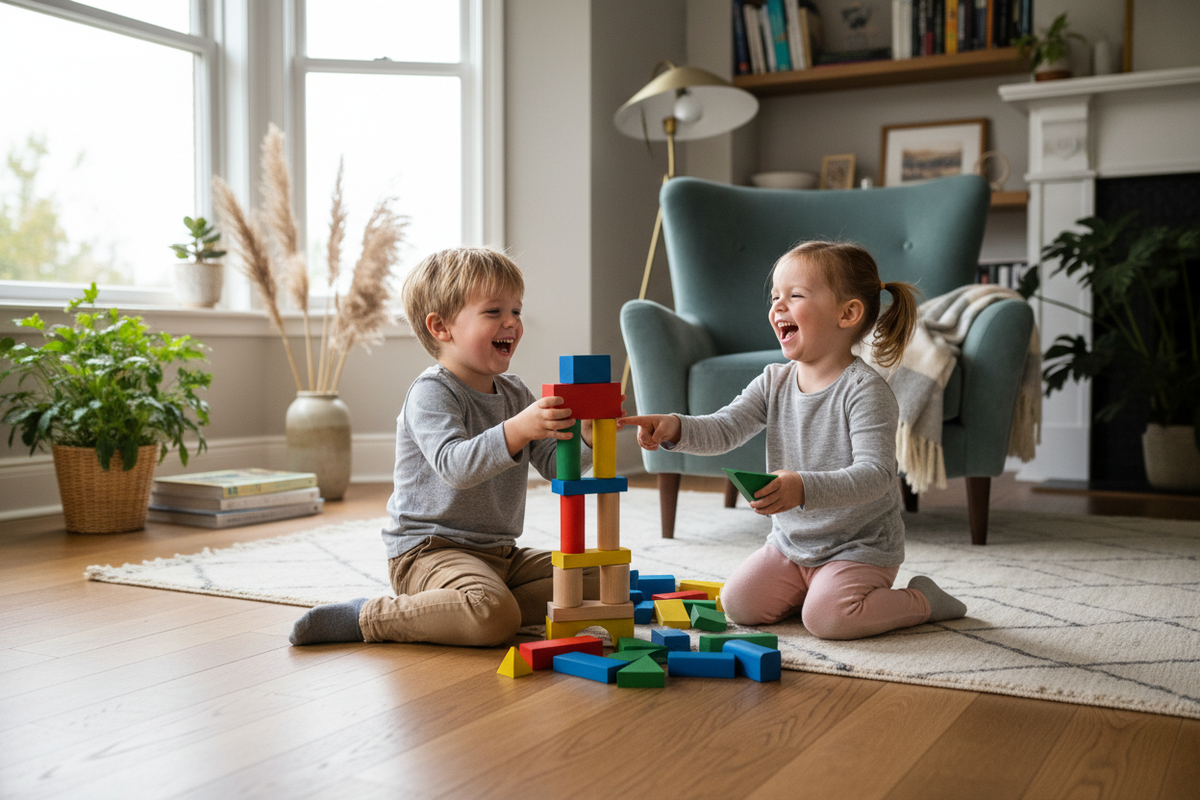 Kids Playing on Hardwood