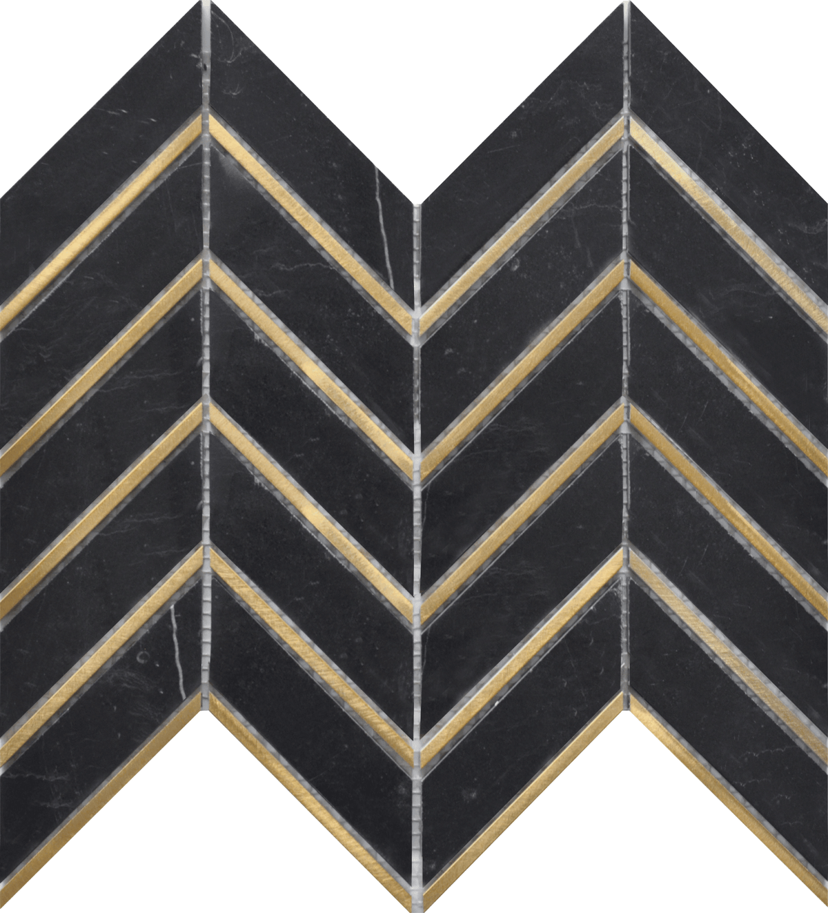 Roca Tile - Nero Metal Arrow 10 x 12 Mosaic