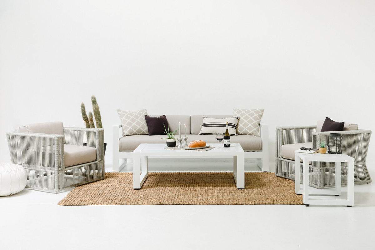 Newport Ottoman in Cast Silver